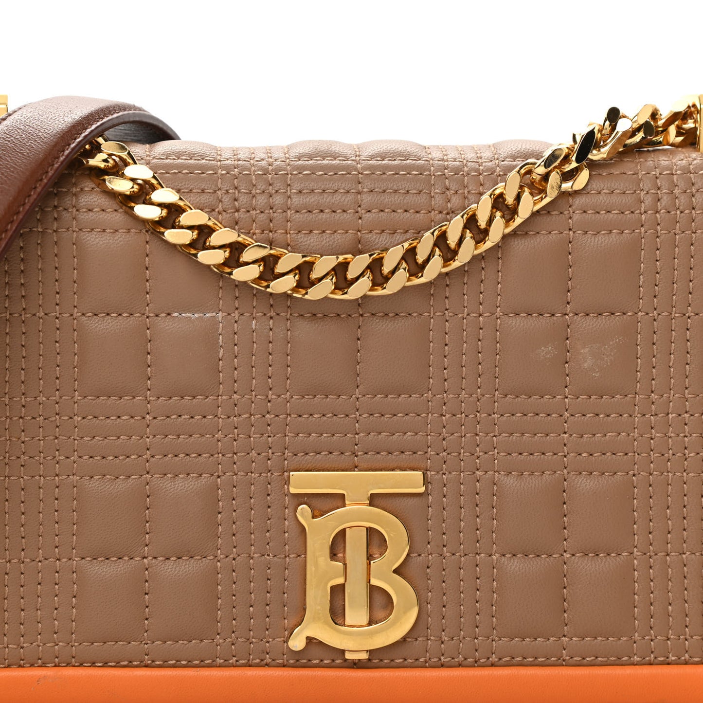 Lambskin Quilted Small Lola Bag Brown