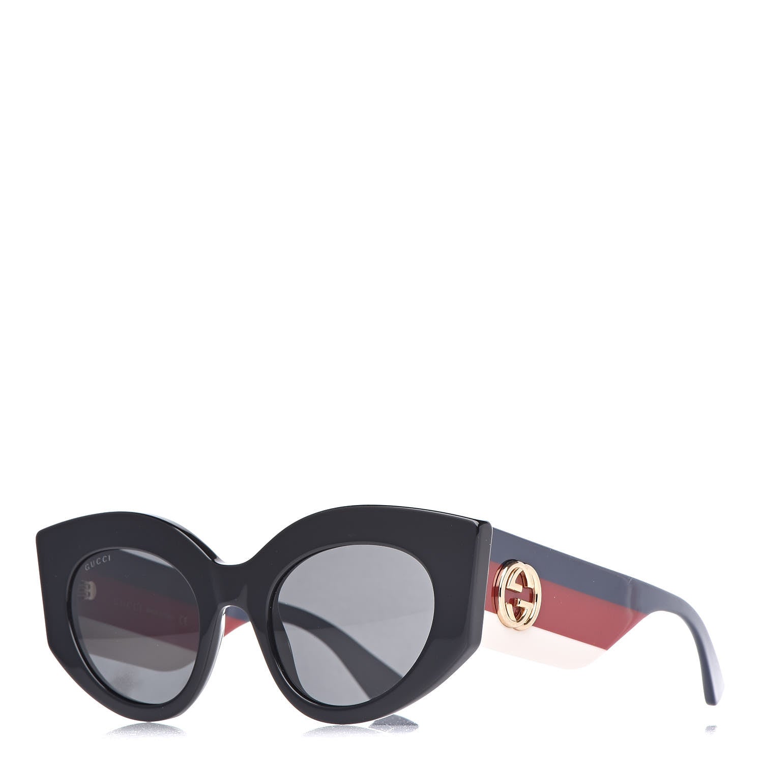 Gucci Acetate Oversized Rectangle Frame Web Sunglasses GG 0275/S Black 1 of 8