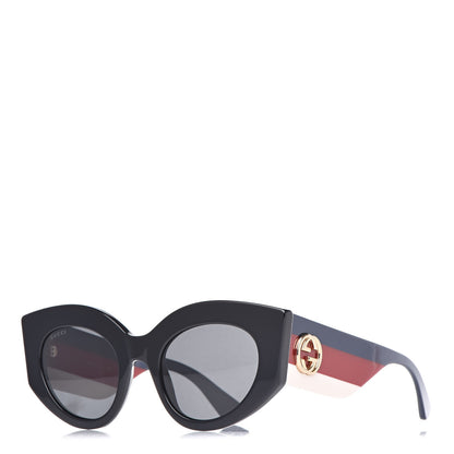 Gucci Acetate Oversized Rectangle Frame Web Sunglasses GG 0275/S Black 1 of 8