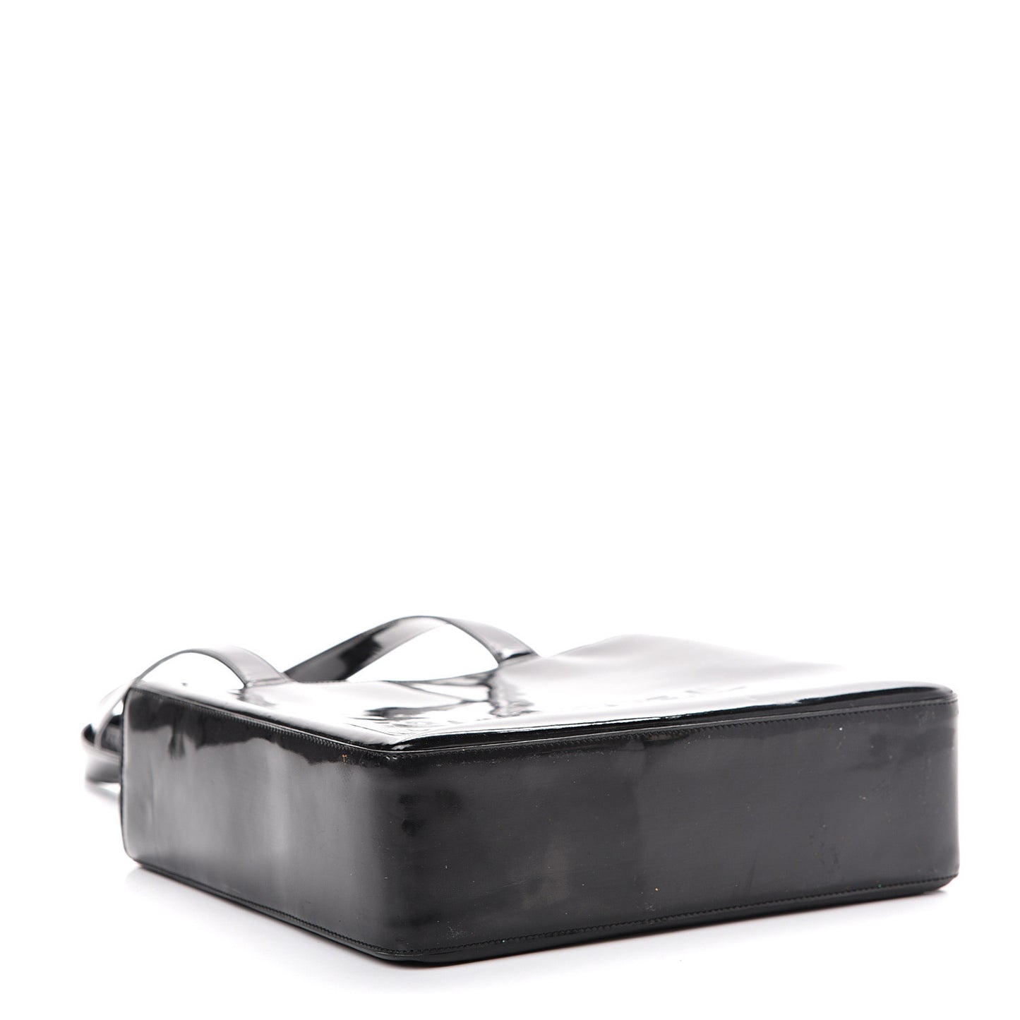 Patent Logo Shoulder Bag Black