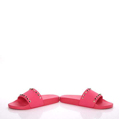 Valentino Garavani Rubber Rockstud Slide Sandals 39 Shadow Pink 7 of 11