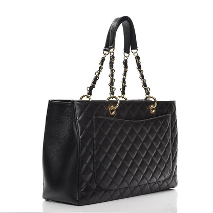 Chanel Caviar Quilted XL Grand Shopping Tote GST Black 3 of 7