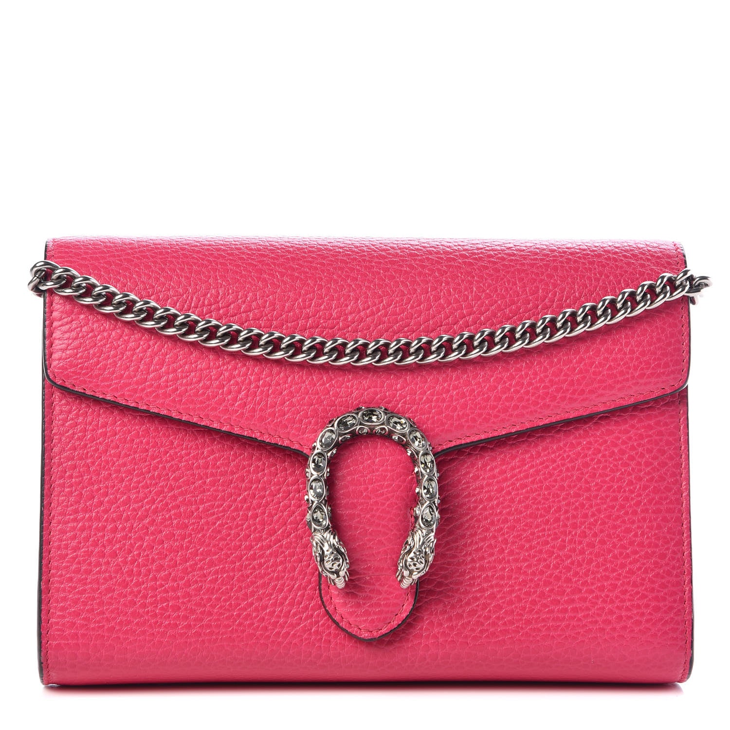Gucci Dollar Calfskin Crystal Mini Dionysus Chain Wallet Box Pink 1 of 10