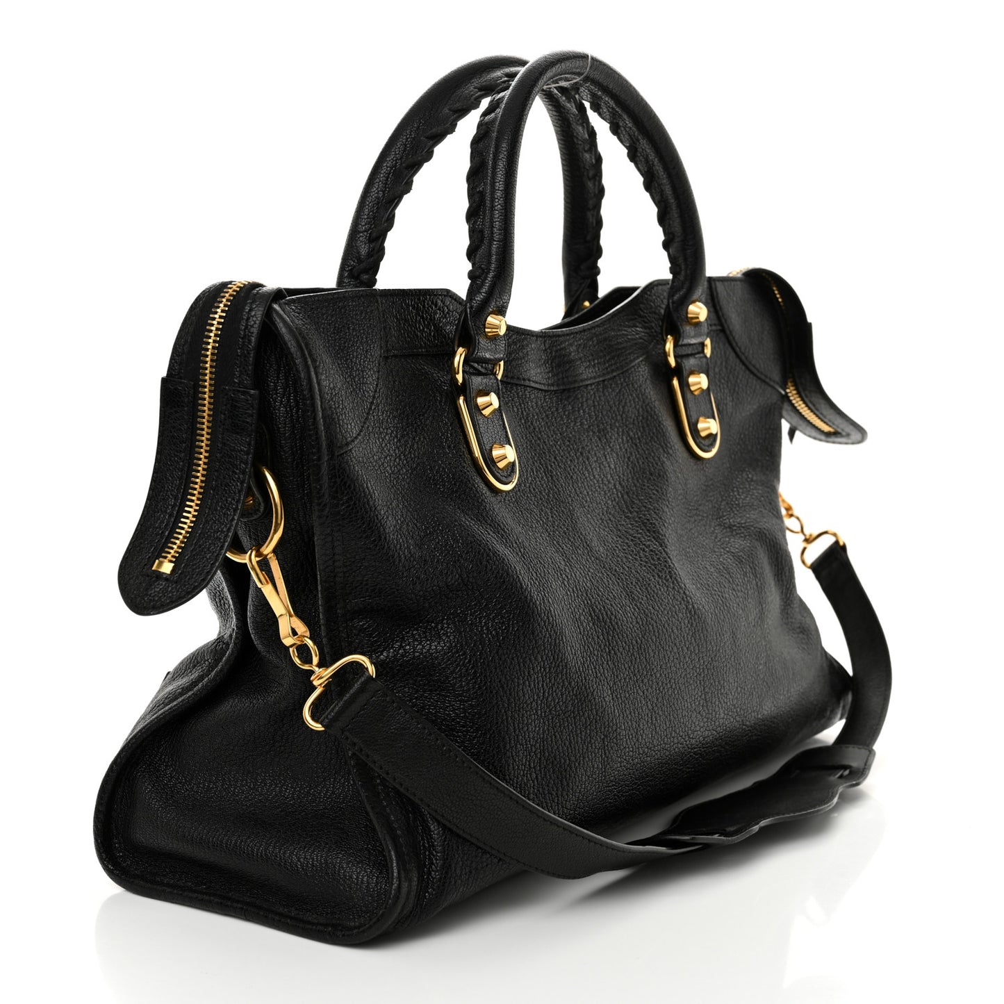 Chevre Gold Metallic Edge Hardware City Black