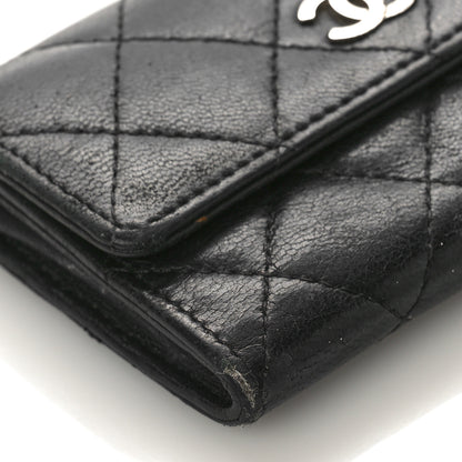 Chanel Lambskin Quilted Flap Card Holder Wallet Black 9 of 14