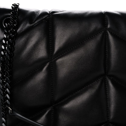 Saint Laurent Lambskin Quilted Medium Loulou Puffer Monogram Chain Satchel Black 15 of 16