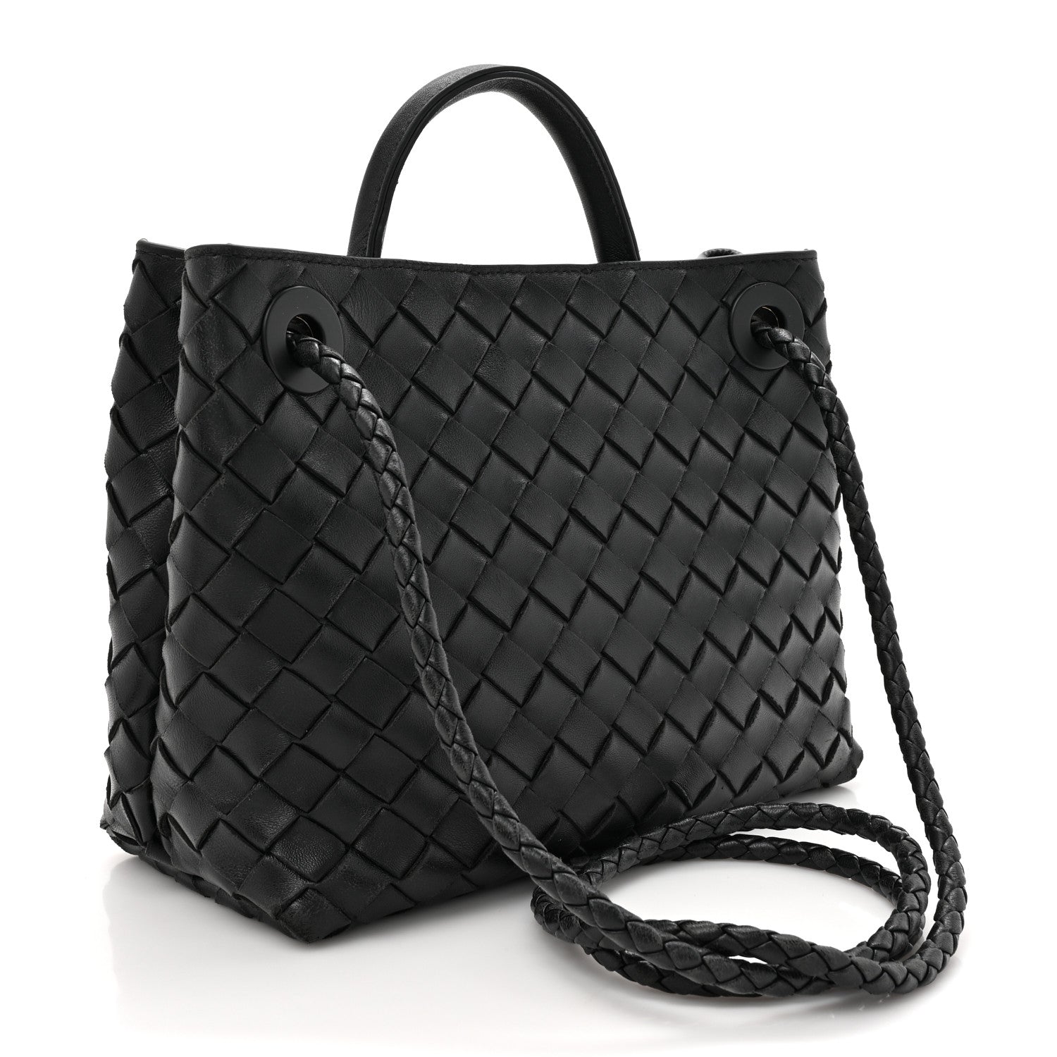Bottega Veneta Nappa Intrecciato Small Andiamo Shoulder Bag Black 3 of 15