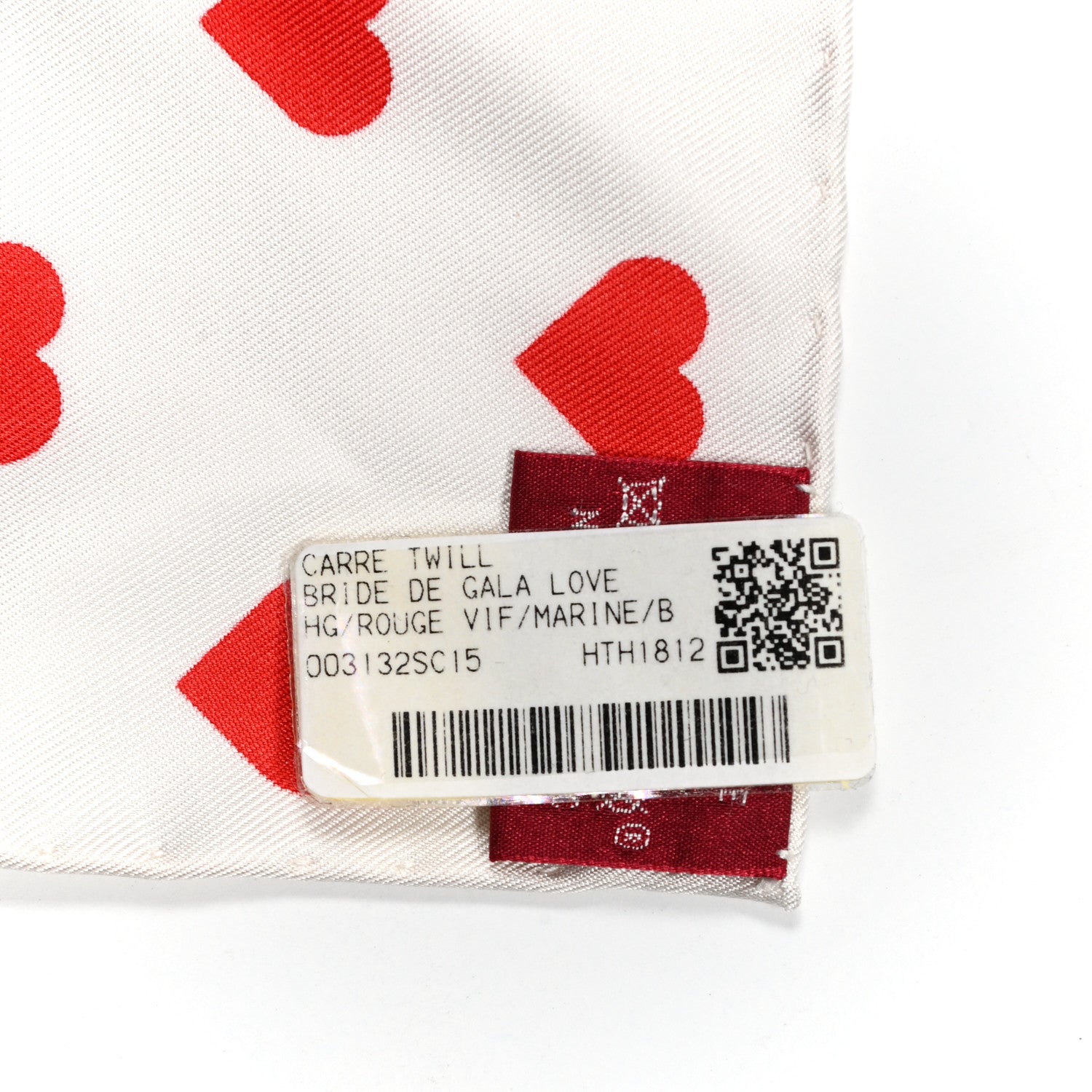 Hermes Silk Brides De Gala Love Scarf 90 Rouge Vif Marine White 3 of 4