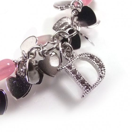 Rose Heart Charm Bracelet