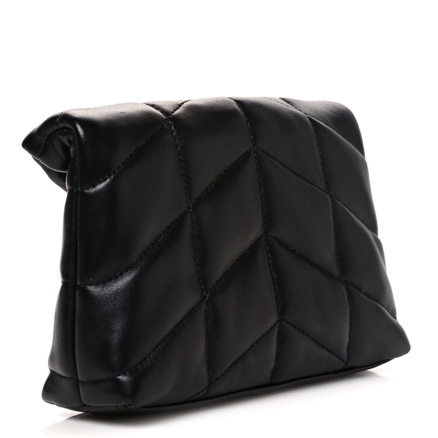 Saint Laurent Lambskin Monogram Loulou Puffer Pouch Clutch Black 4 of 9