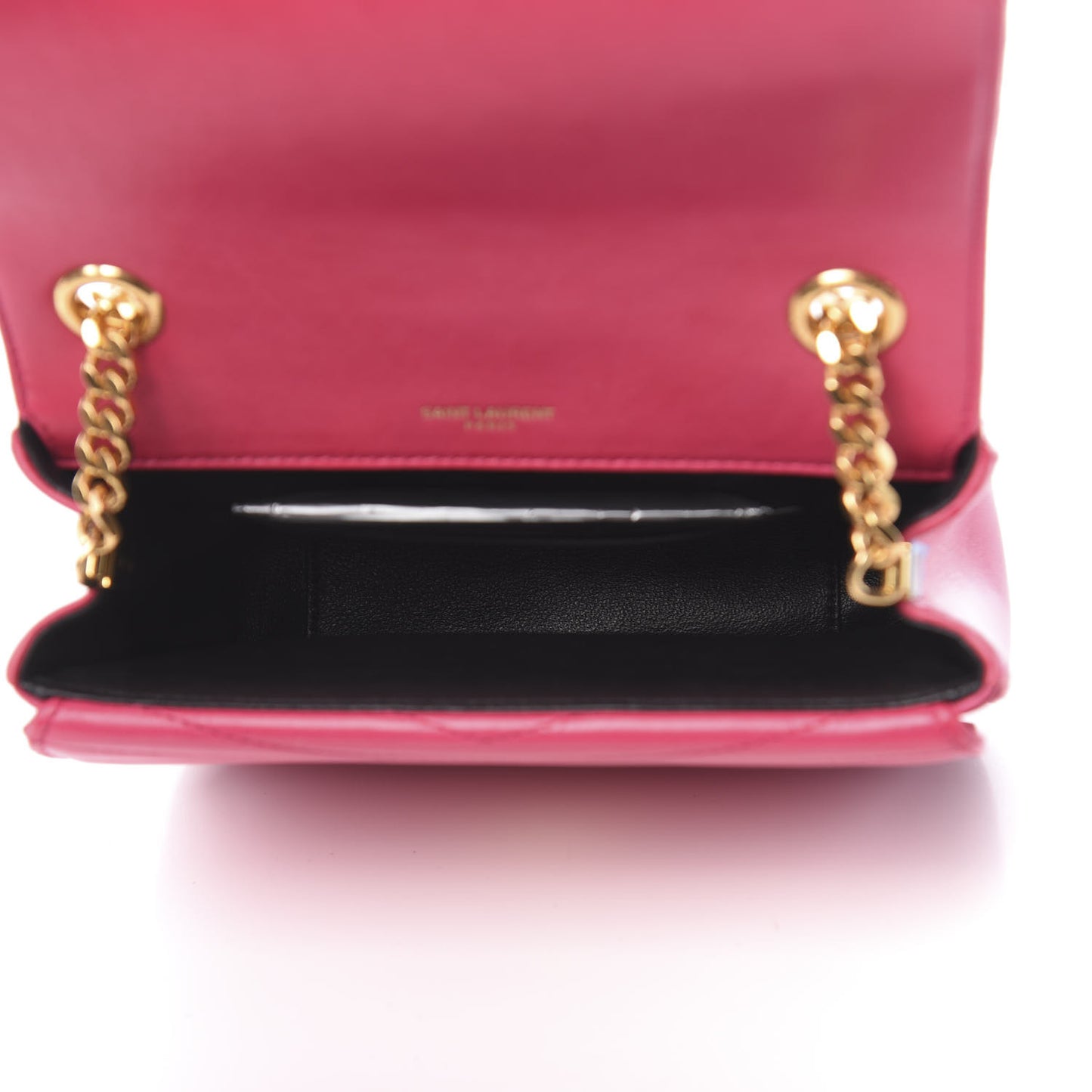 Lambskin Matelasse Chevron Monogram Small Sulpice Bag Fuchsia