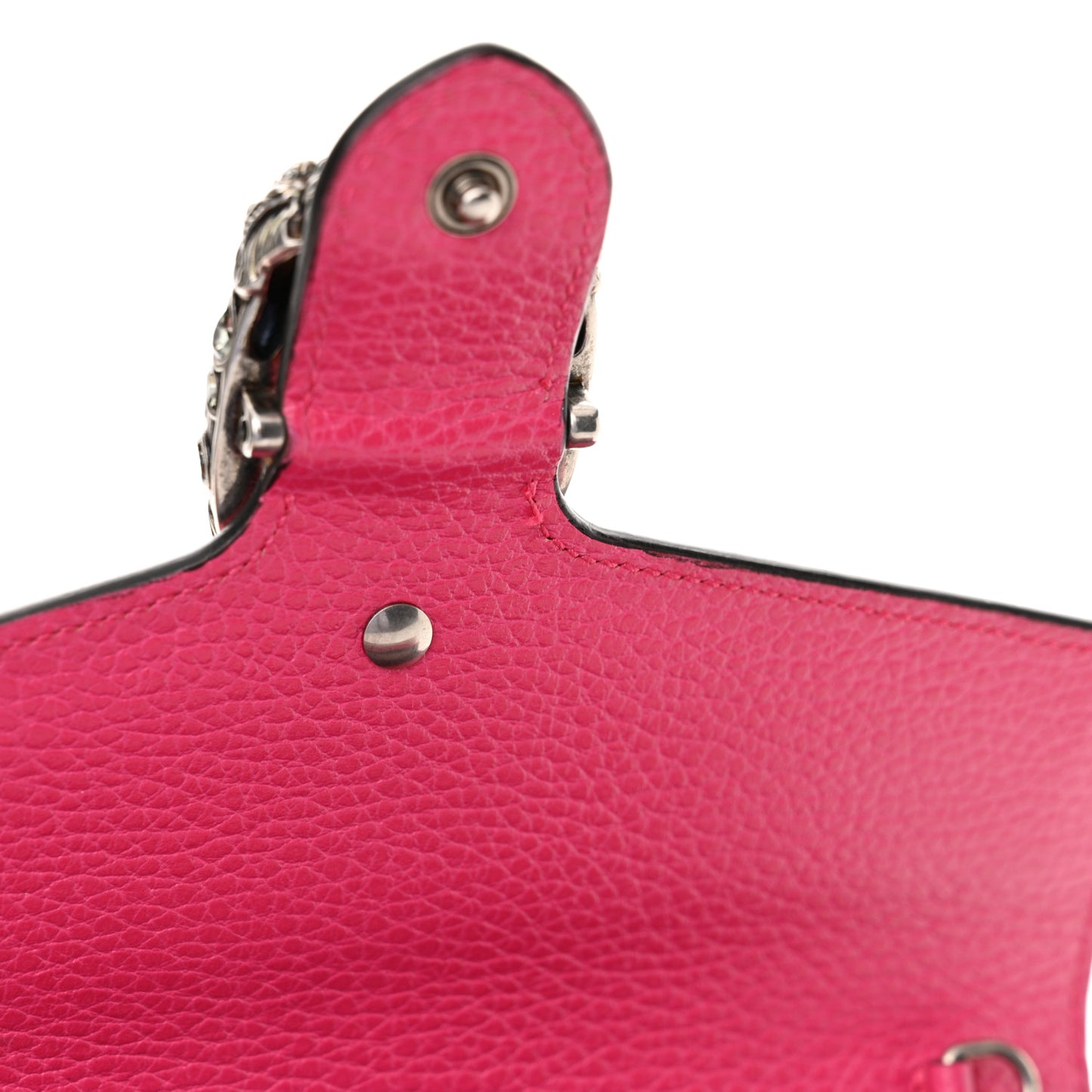 Dollar Calfskin Crystal Mini Dionysus Chain Wallet Box Pink