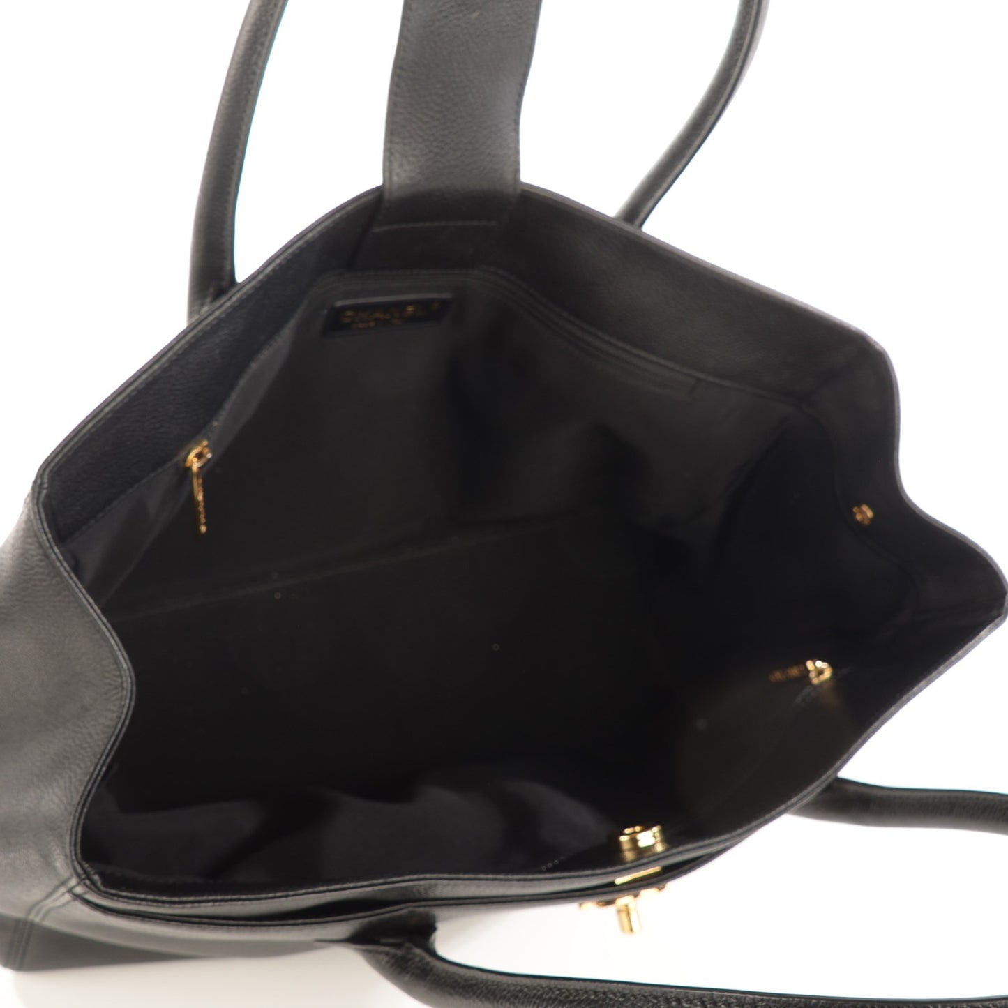Calfskin Cerf Executive Shopper Tote Black