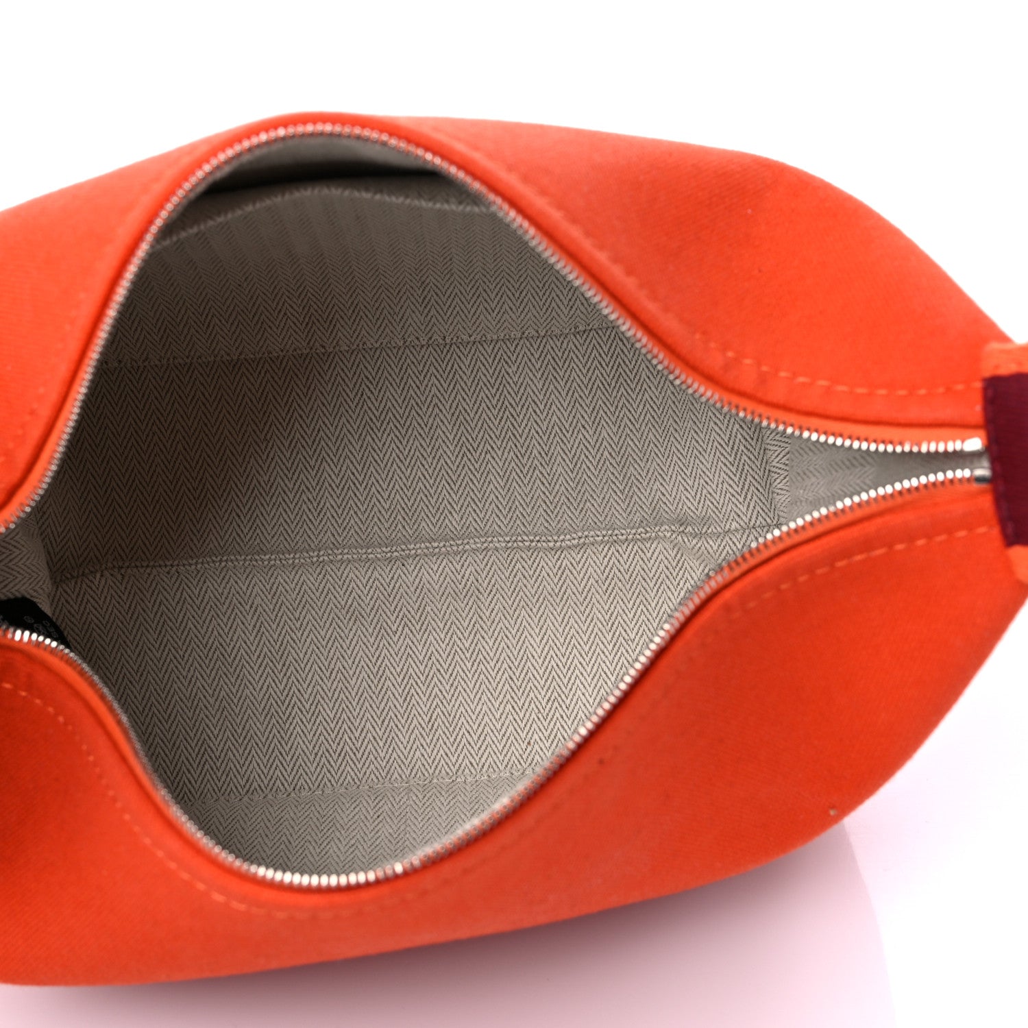 Hermes Canvas Small Bride-A-Brac Pouch Orange Burgundy 6 of 9