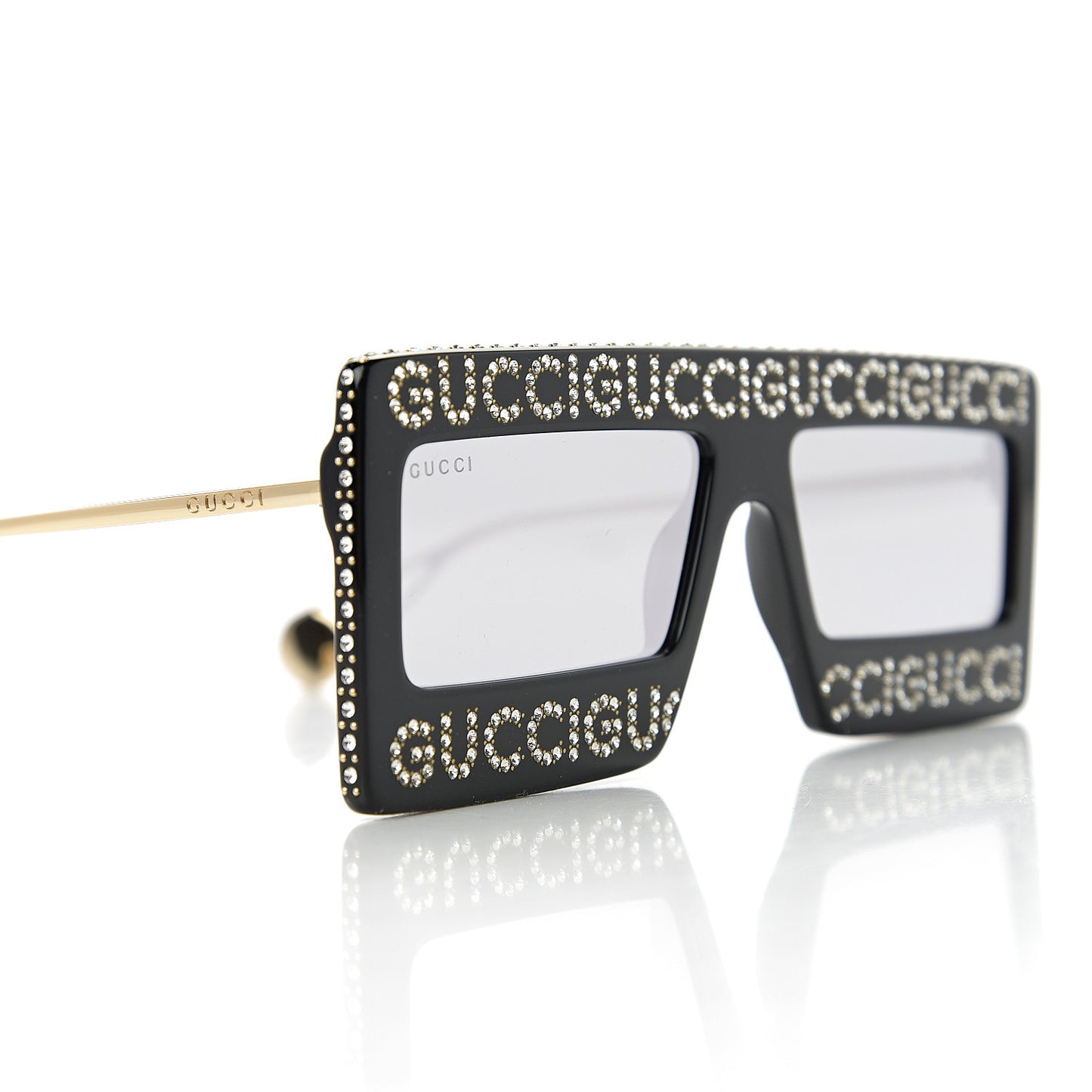Acetate Crystal Mask-Frame Sunglasses GG0431S Black