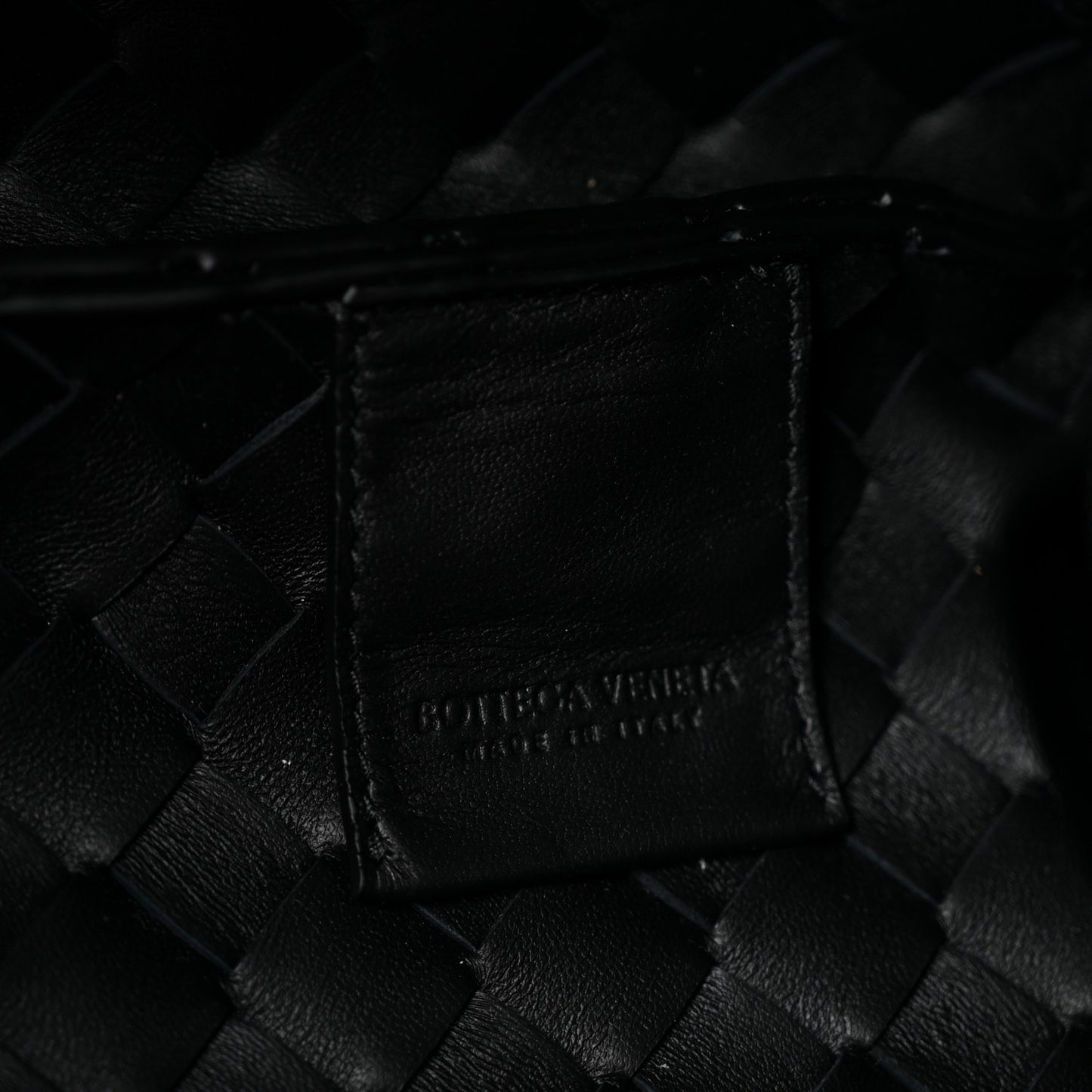Nappa Intrecciato Small Campana Shoulder Bag Black
