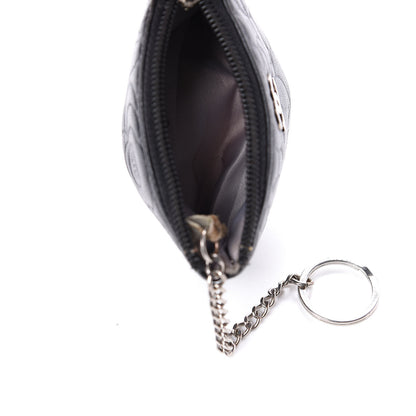 Chanel Goatskin Camellia Embossed Key Holder Case Black 5 of 11