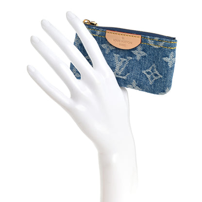 Louis Vuitton Monogram Denim Key Pouch Denim Blue 2 of 7