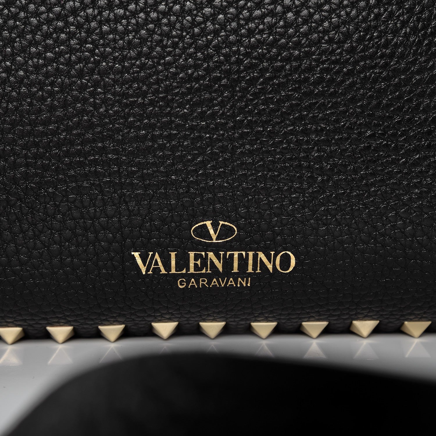 Valentino Garavani Pebbled Calfskin Large Rockstud Flip-Lock Messenger Bag Black 8 of 8