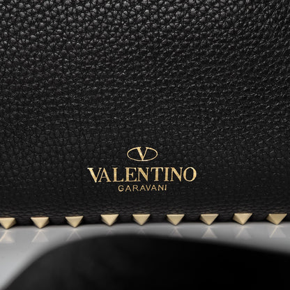 Valentino Garavani Pebbled Calfskin Large Rockstud Flip-Lock Messenger Bag Black 8 of 8