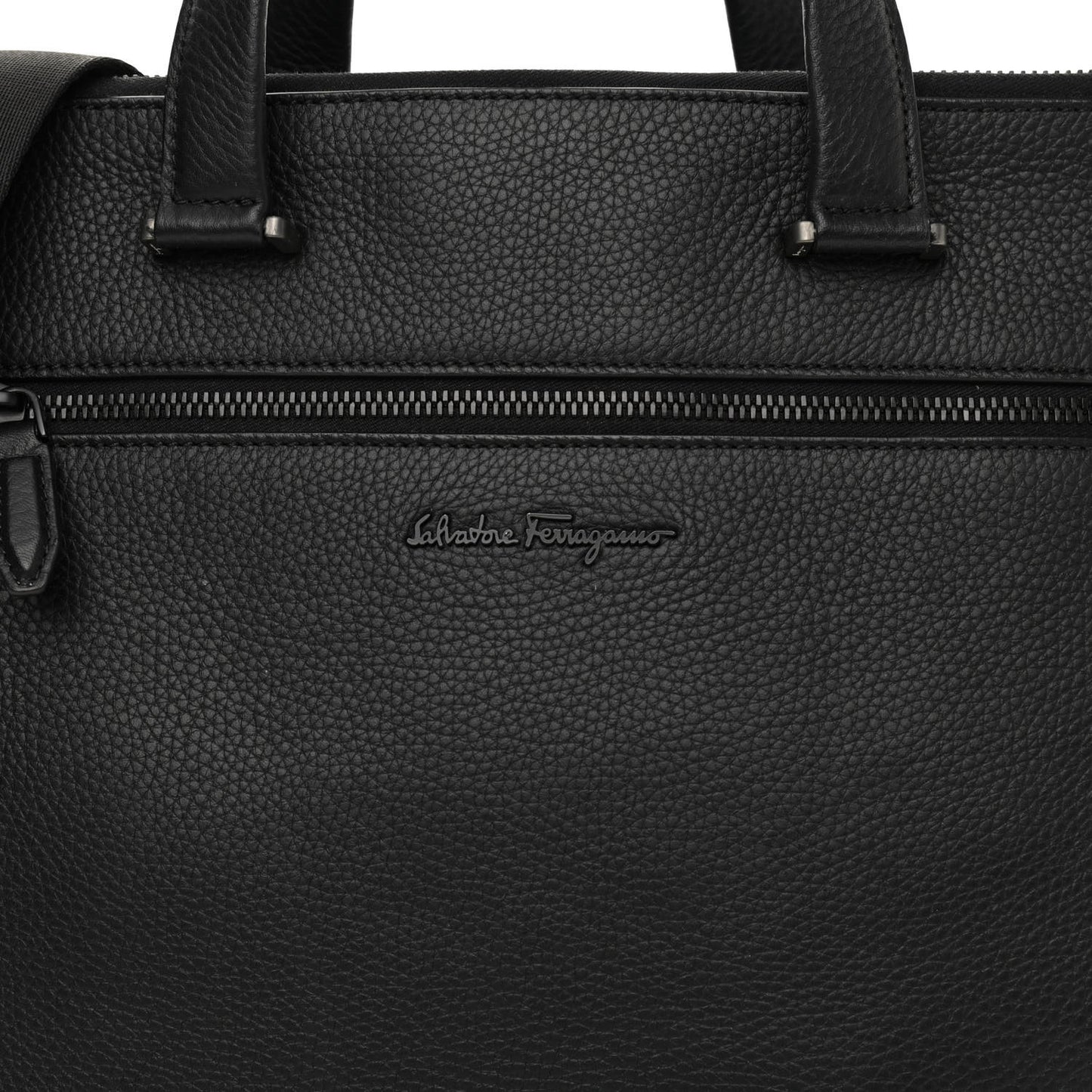 Tumbled Calfskin Business Bag Black