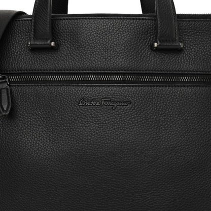 Salvatore Ferragamo Tumbled Calfskin Business Bag Black 9 of 11