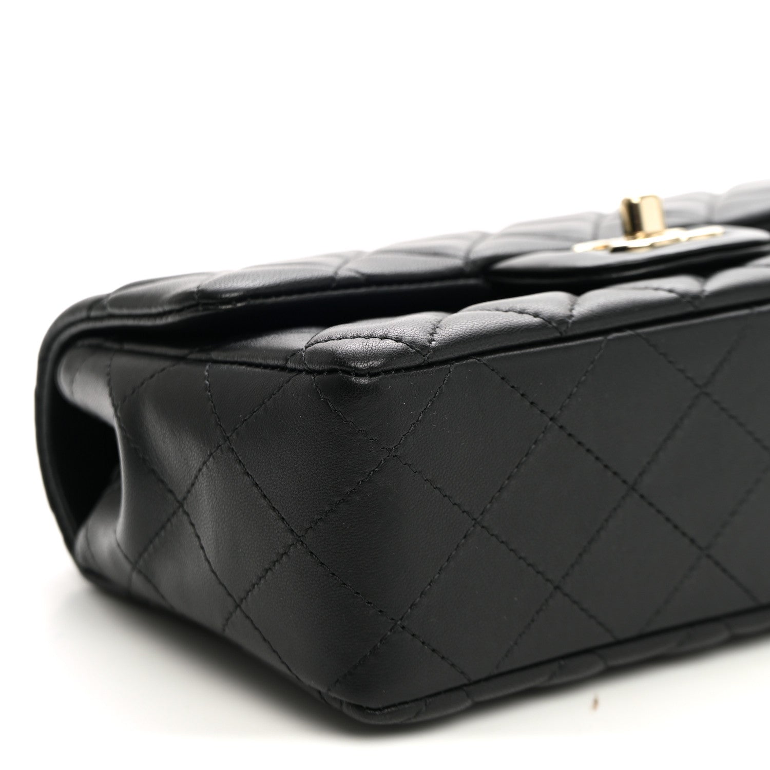 Chanel Lambskin Quilted Mini Rectangular Flap Black 9 of 11