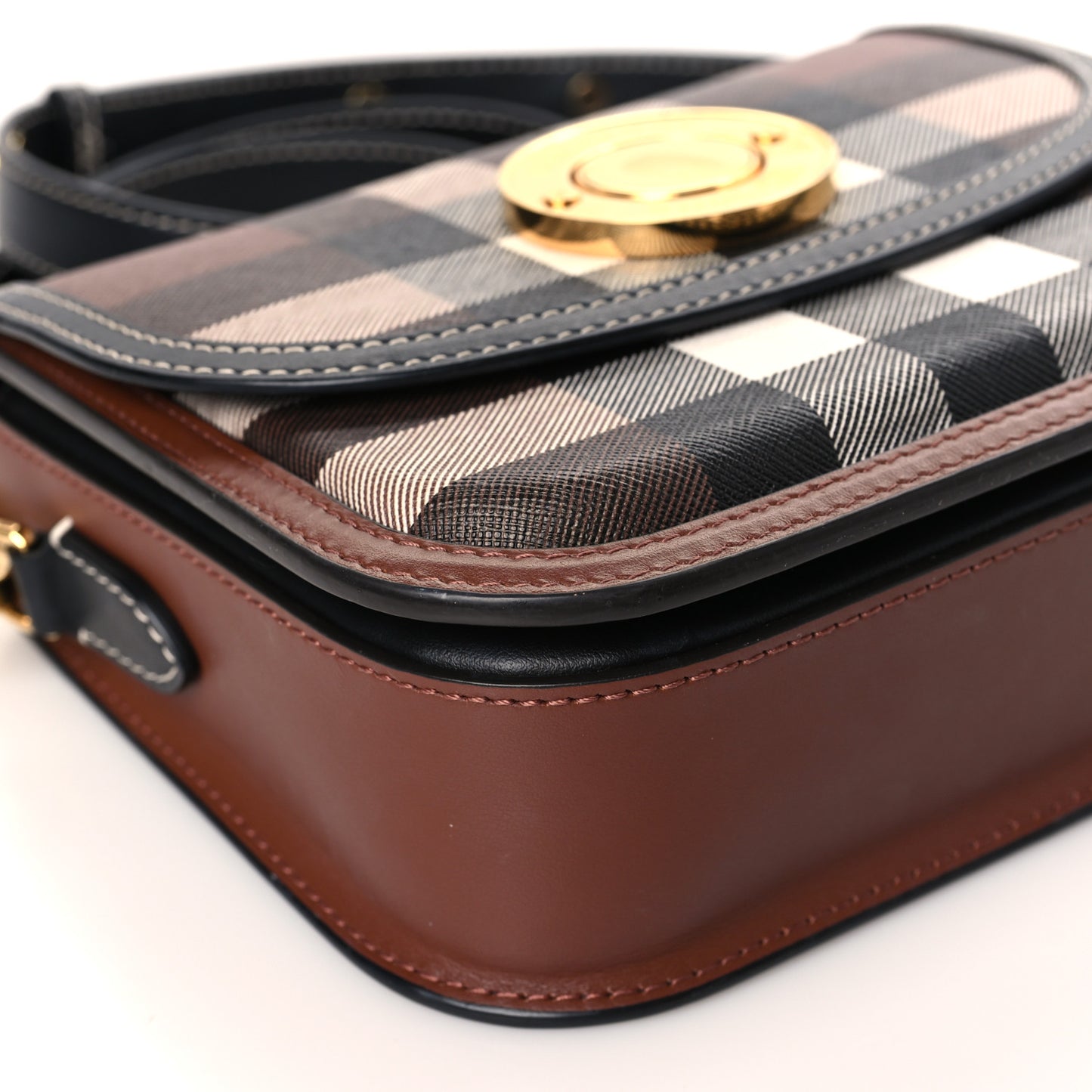 Calfskin Check Small Elizabeth Bag Brown