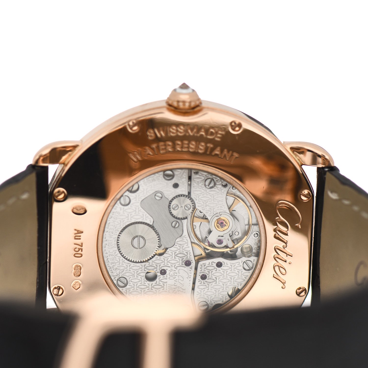 Cartier 18K Pink Gold Alligator Diamond Bezel 36mm Ronde Louis Manual Winding Watch 4 of 4