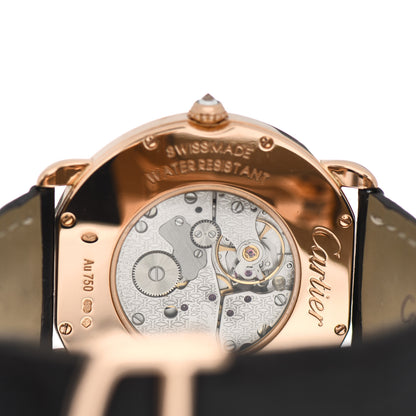 Cartier 18K Pink Gold Alligator Diamond Bezel 36mm Ronde Louis Manual Winding Watch 4 of 4