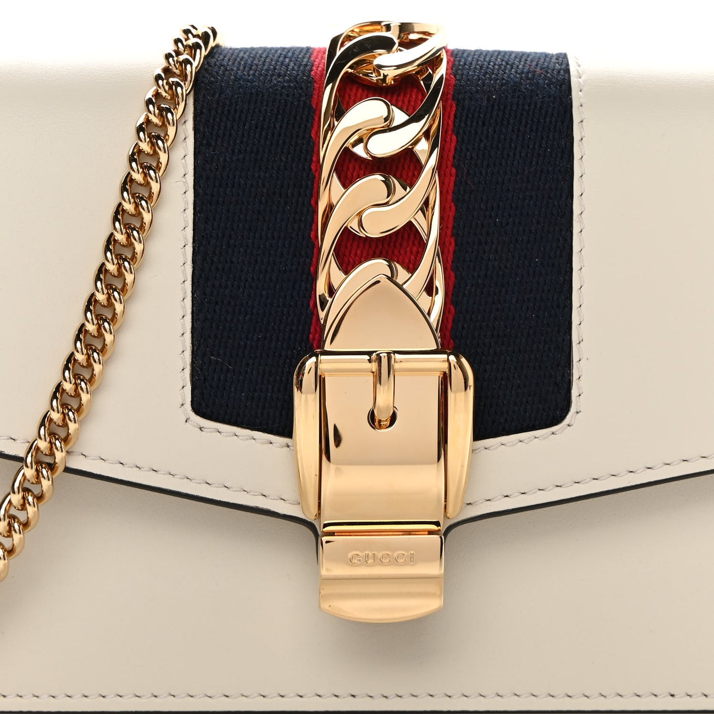 Calfskin Super Mini Sylvie Chain Shoulder Bag White