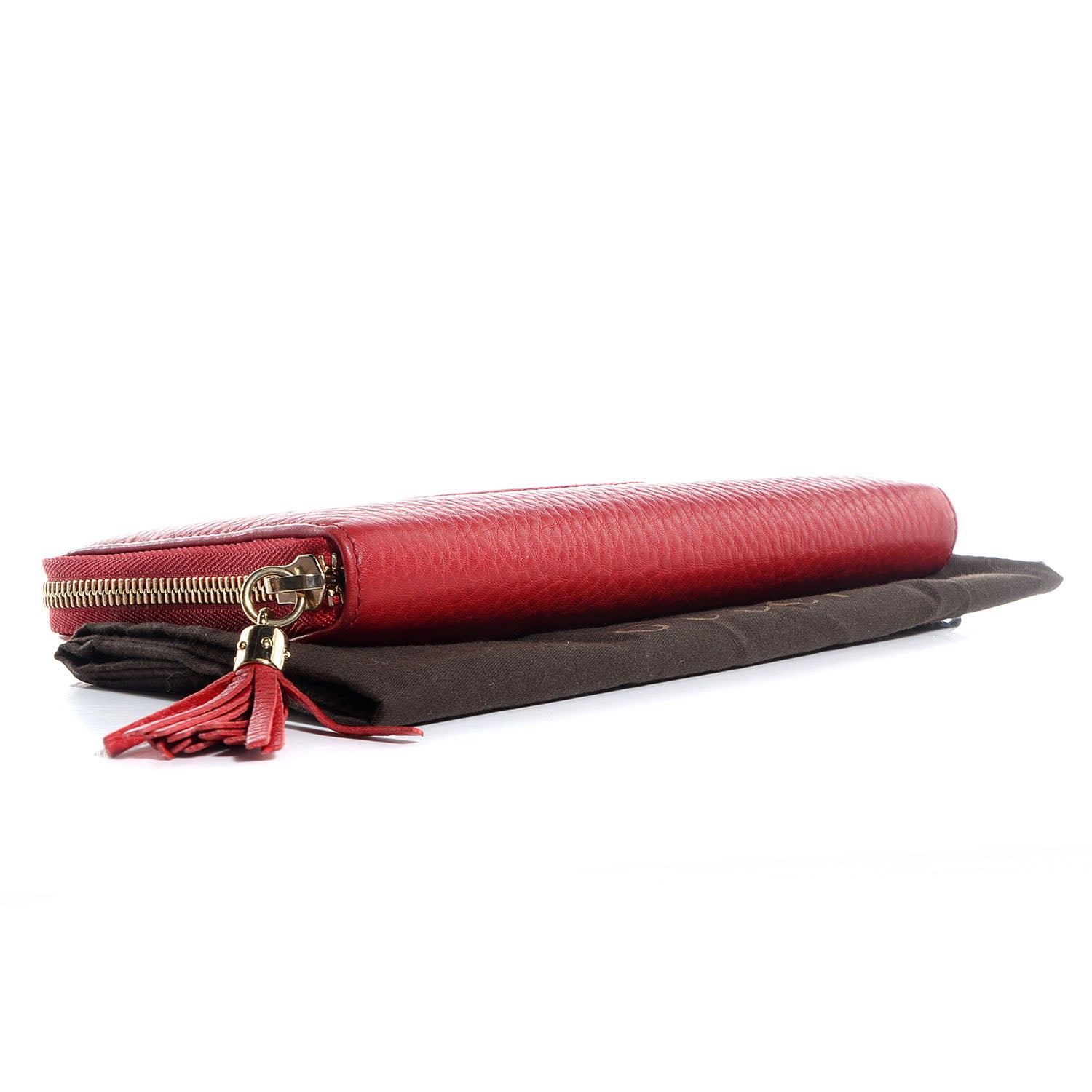 Gucci Pebbled Calfskin Soho Zip Around Wallet Tabasco Red 4 of 7