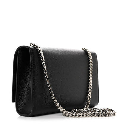 Saint Laurent Grain De Poudre Small Monogram Kate Satchel Black 3 of 10