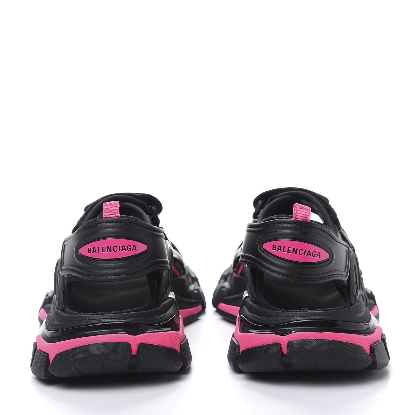 Rubber Neoprene Bi-Color Womens Track Sandals 37 Black Fluo Pink