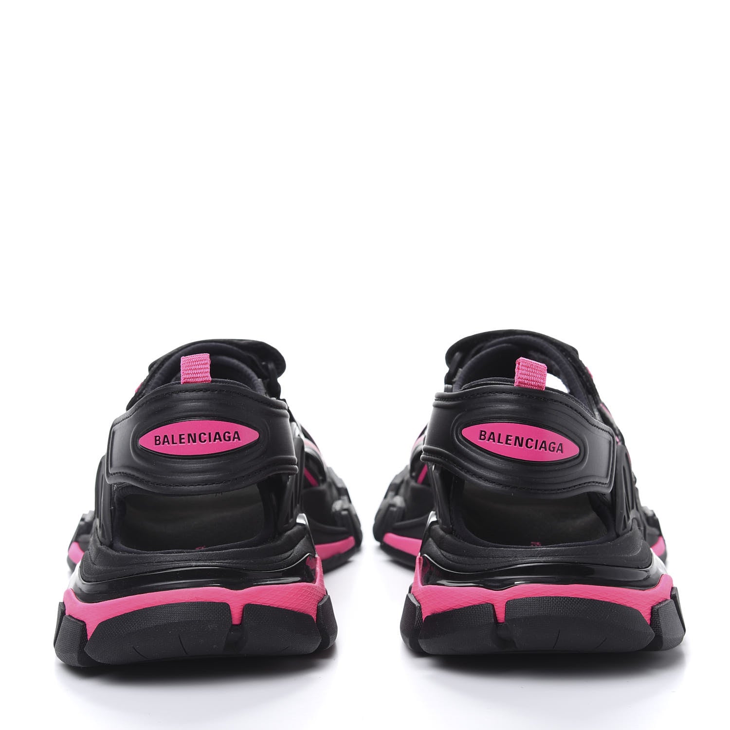 Balenciaga Rubber Neoprene Bi-Color Womens Track Sandals 37 Black Fluo Pink 4 of 8