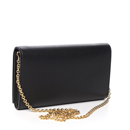 Saint Laurent Calfskin Monogram Belle de Jour Chain Clutch Black 2 of 9