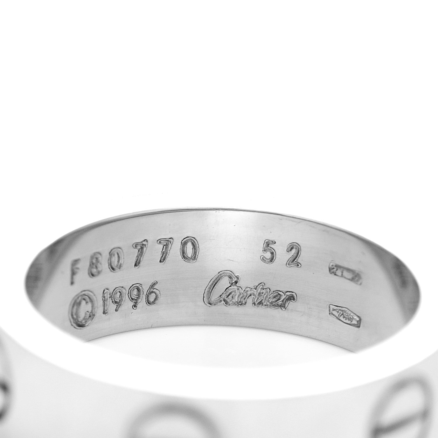 Cartier 18K White Gold 5.5mm LOVE Ring 52 6 4 of 5