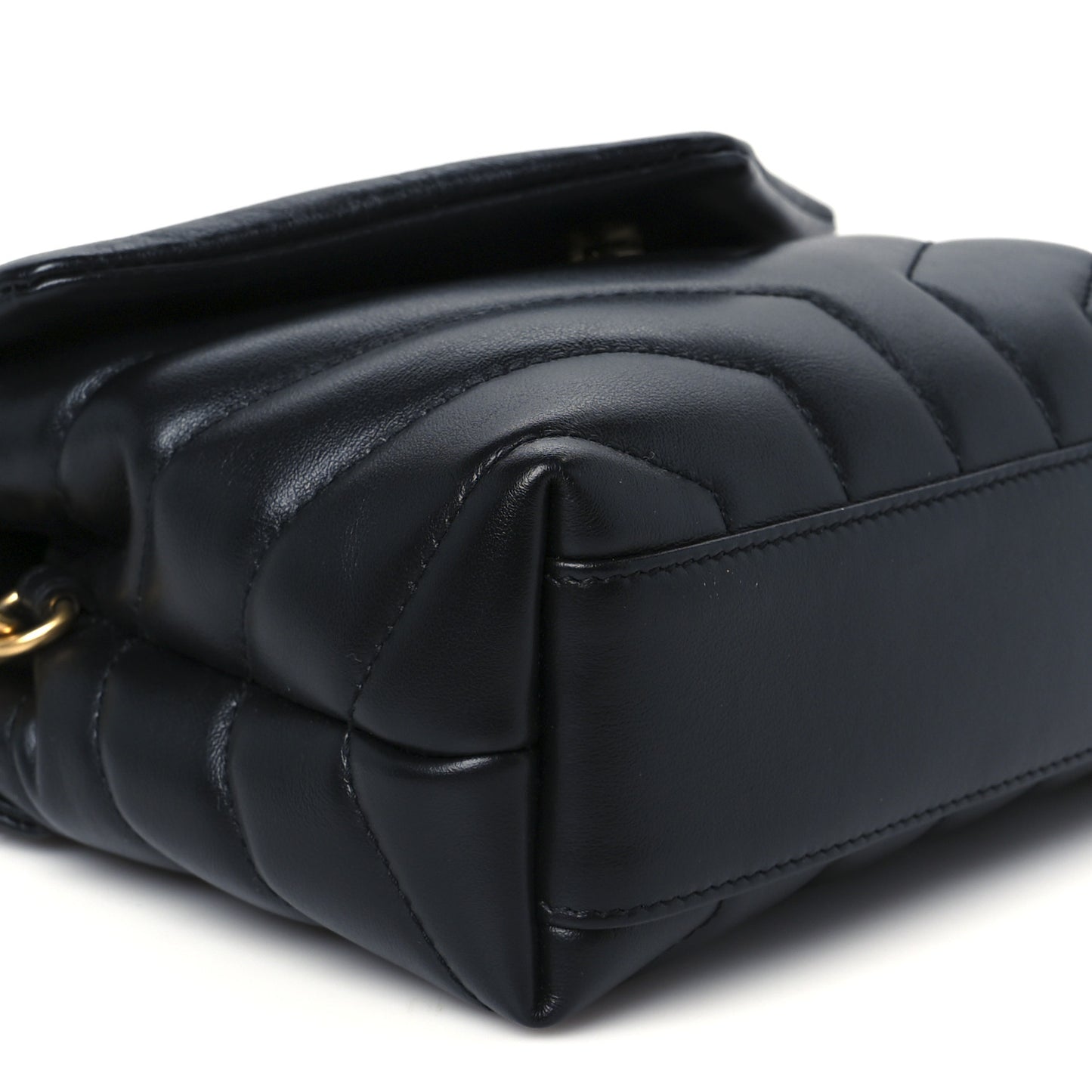 Calfskin Y Quilted Monogram Toy Loulou Crossbody Bag Black
