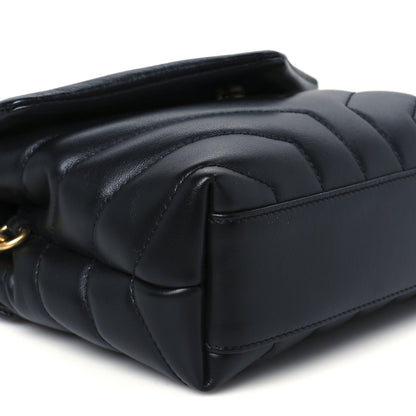 Saint Laurent Calfskin Y Quilted Monogram Toy Loulou Crossbody Bag Black 11 of 13