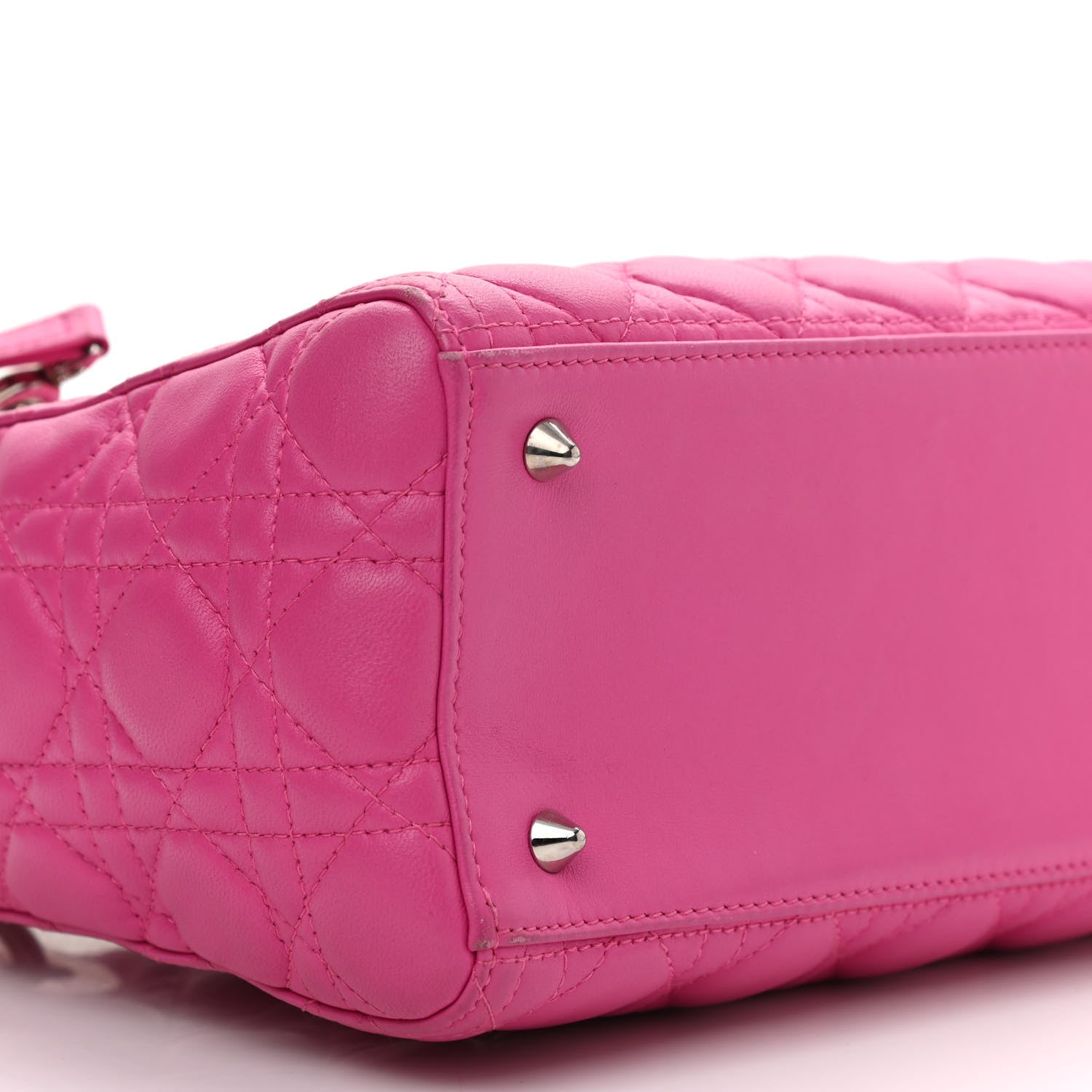 Christian Dior Lambskin Cannage Medium Lady Dior Fuchsia 8 of 13