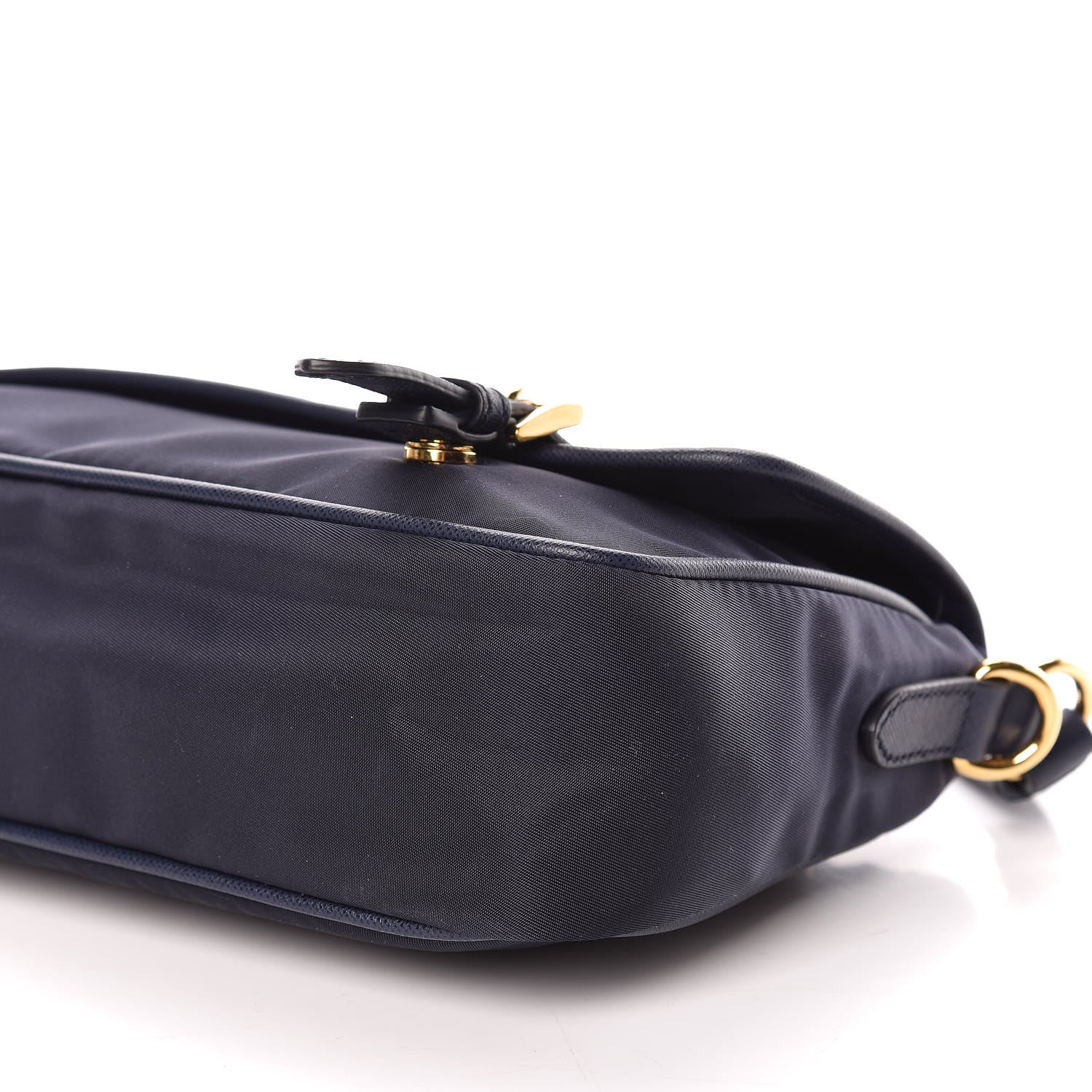 Prada Tessuto Nylon Saffiano Small Messenger Bag Blue 6 of 9
