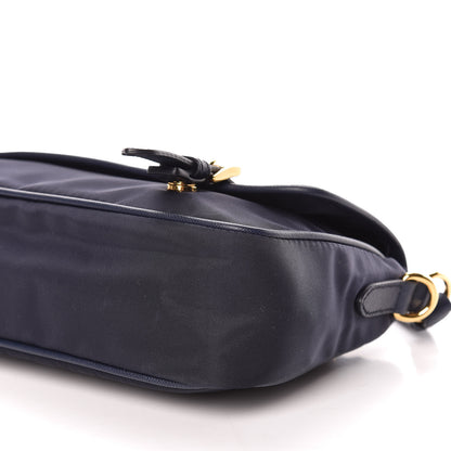 Prada Tessuto Nylon Saffiano Small Messenger Bag Blue 6 of 9