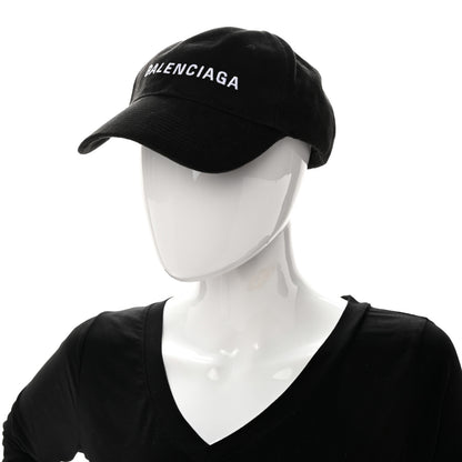 Balenciaga Cotton Logo Classic Baseball Cap 58 L Black White 2 of 10