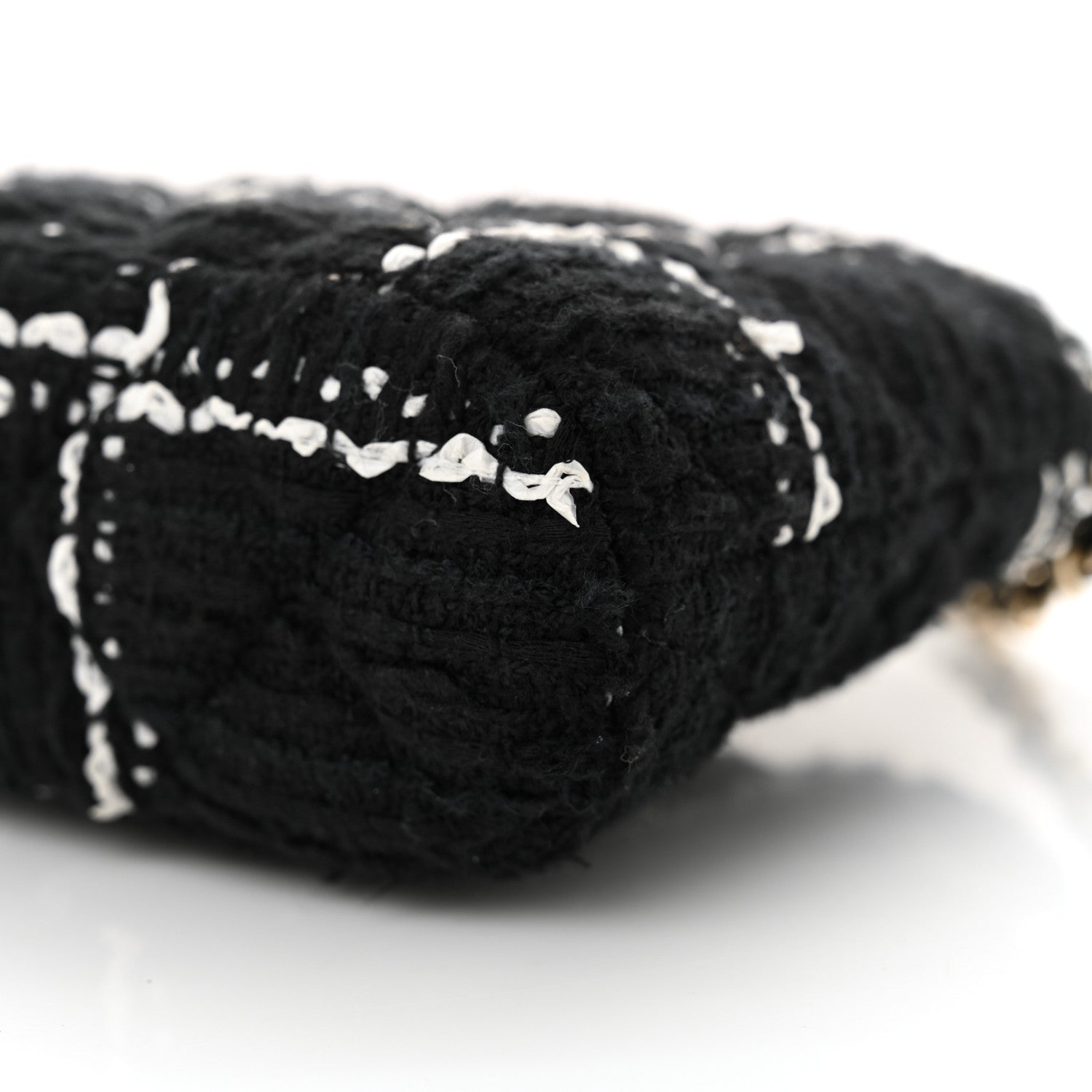 Chanel Tweed Quilted Mini Clutch With Chain Black White 11 of 14