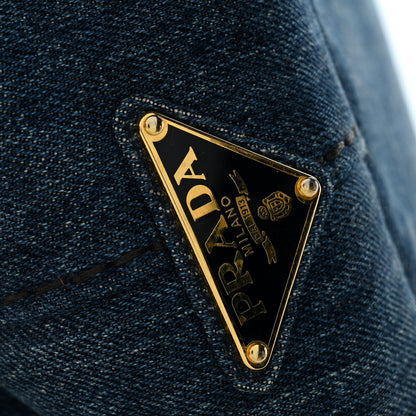 Prada Denim Canapa Logo Tote Bleu 12 of 13