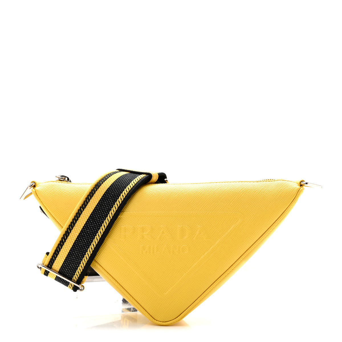 Prada Saffiano Cuir Logo Embossed Triangle Shoulder Bag Sole 1 of 19
