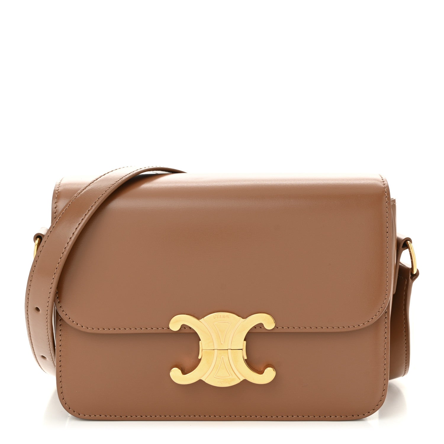 Celine Shiny Calfskin Teen Triomphe Bronze 1 of 11