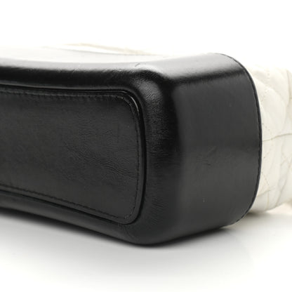 Chanel Aged Calfskin Quilted Medium Gabrielle Hobo Black White 9 of 9