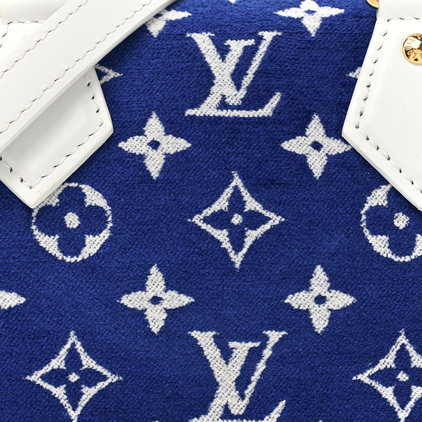 Jacquard Velvet Monogram LV Match Speedy Bandouliere 20 Blue