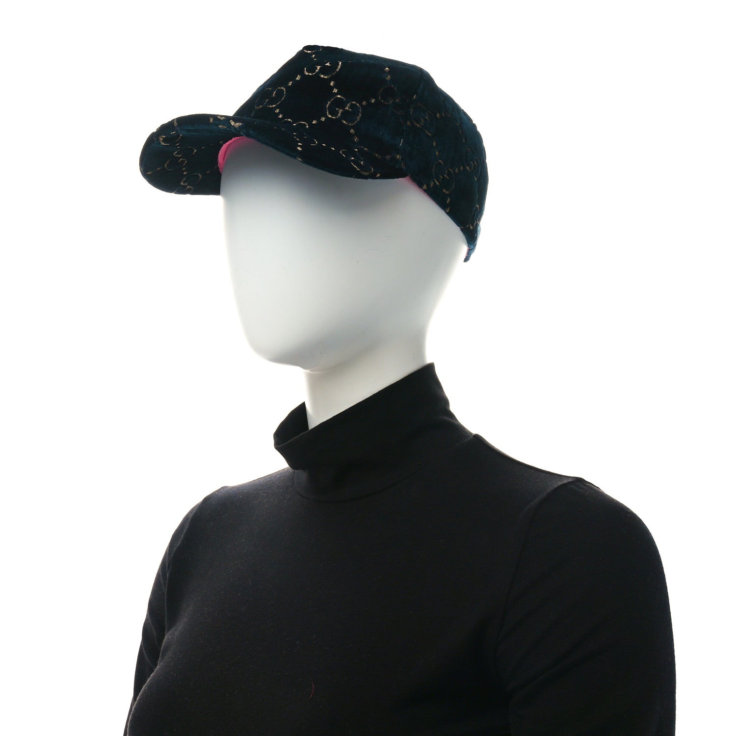 Gucci Velvet GG Monogram Baseball Hat M Blue 2 of 9